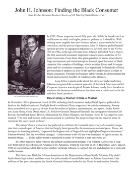 John H. Johnson: Finding the Black Consumer from Forbes Greatest Business Stories of All Time by Daniel Gross, Et Al