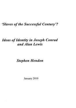 Ideas of Identity in Joseph Conrad and Alun Lewis