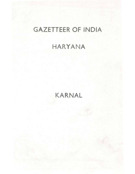 Karnal Haryana District Gazetteers