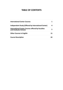 Table of Contents