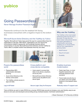 Going Passwordless Never Manage Another Password Again