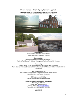 Delaware Scenic and Historic Highway Nomination Application