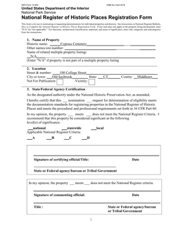 National Register of Historic Places Registration Form