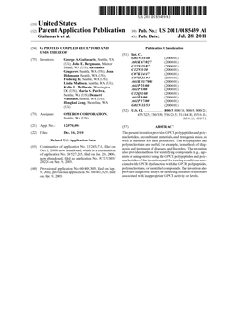 (12) Patent Application Publication (10) Pub. No.: US 2011/0185439 A1 Gaitanaris Et Al