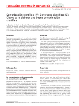 (3): Claves Para Elaborar Una Buena Comunicación Científica