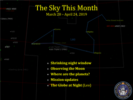 The Sky This Month March 28 – April 24, 2019