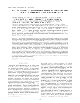 A Status Assessment of Perkinsiosis, Bonamiosis, and Mateiliosis in Commercial Marine Bivalves from Southern Brazil