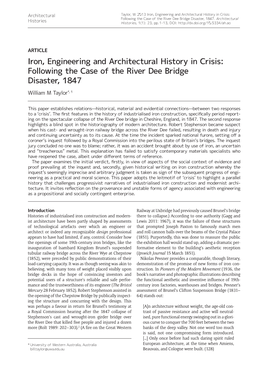 Iron, Engineering and Architectural History in Crisis: Following the Case of the River Dee Bridge Disaster, 1847