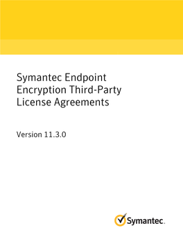 Symantec Endpoint Encryption Third-Party License Agreements