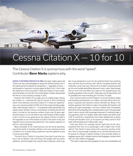 Cessna Citation X — 10 for 10 ATLEY JACK ATLEY JACK 10 for 10 — X Citation Cessna