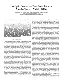 Analytic Bounds on Data Loss Rates in Mostly-Covered Mobile Dtns