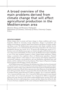 A Broad Overview of the Main Problems Derived from Climate