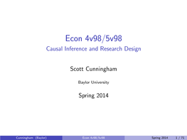 Econ 4V98/5V98 Causal Inference and Research Design