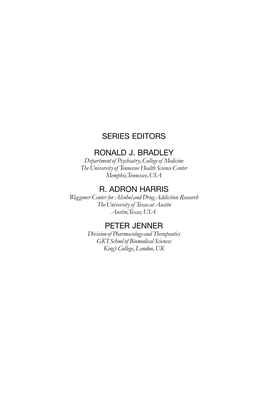 Series Editors Ronald J. Bradley R. Adron Harris