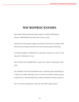 Microprocessors We Saw in 1996