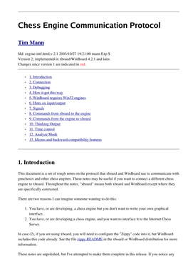 Chess Engine Communication Protocol (Version 2, Implemented in Xboard/Winboard 4.2.1 and Later)