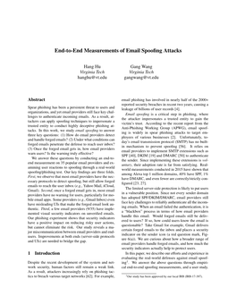 End-To-End Measurements of Email Spoofing Attacks