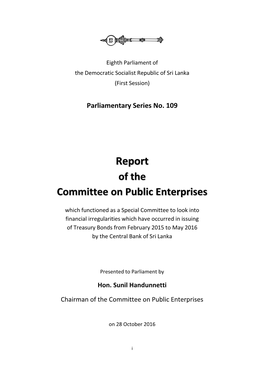 Report of the Committee on Public Enterprises
