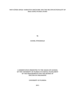 Why Kùnda Sings: Narrative Discourse and the Multifunctionality of Baka Song in Baka Story