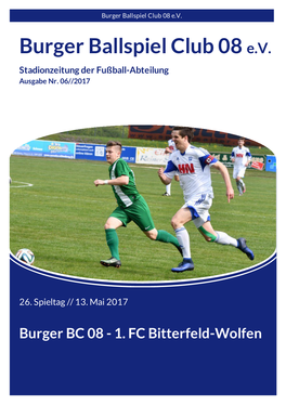 1. FC Bitterfeld-Wolfen Burger Ballspiel Club 08 E.V