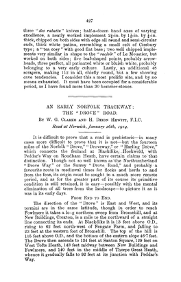 An Early Norfolk Trackway: the " Drove " Road