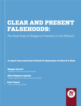 CLEAR and PRESENT FALSEHOODS: the Real State of Religious Freedom in the Military