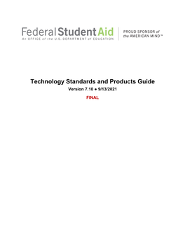 Technology Standards and Products Guide Version 7.10 ● 9/13/2021