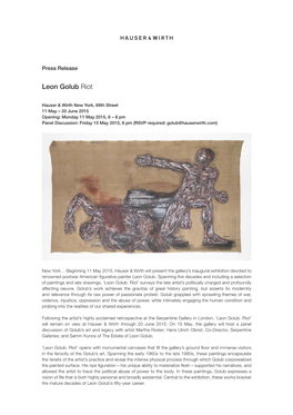 Leon Golub Riot