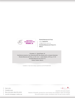 Redalyc.Hamiltonian Dynamics: Four Dimensional BF-Like Theories with A