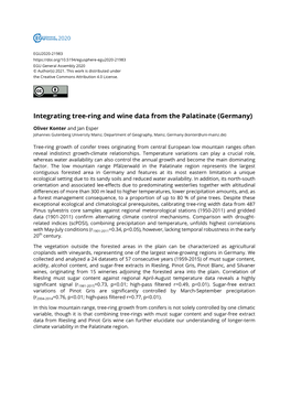 Integrating Tree-Ring and Wine Data from the Palatinate (Germany)