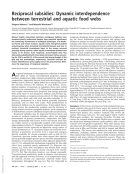 Dynamic Interdependence Between Terrestrial and Aquatic Food Webs