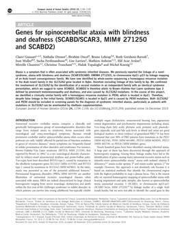 Genes for Spinocerebellar Ataxia with Blindness and Deafness (SCABD/SCAR3, MIM# 271250 and SCABD2)