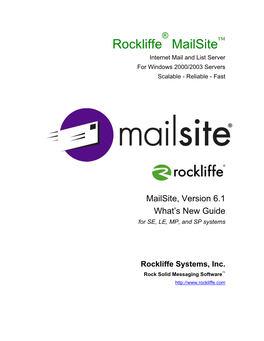 Mailsite Administration Guide I Table of Contents