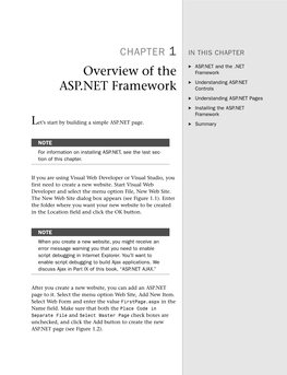 Overview of the ASP.NET Framework