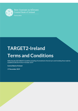 TARGET2 Ireland Terms and Conditions