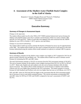 4. Assessment of the Shallow-Water Flatfish Stock Complex in the Gulf of Alaska