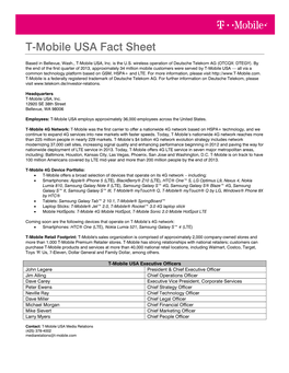 T-Mobile USA Fact Sheet