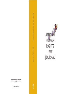 Download At: AFRICAN HUMAN RIGHTS LAW JOURNAL