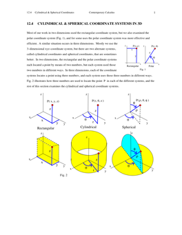 12.4 Cylindrical & Spherical Coordinate Systems in 3D