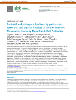 Bacterial and Eukaryotic Biodiversity Patterns in Terrestrial and Aquatic