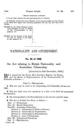 Nationality and Oitizenship