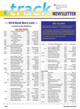 — 2019 World Men's Lists —