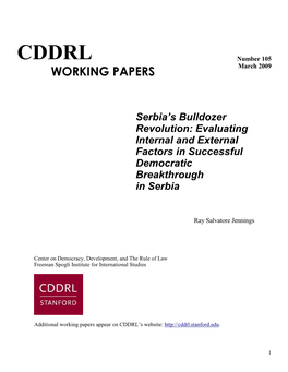 CDDRL Number 105 WORKING PAPERS March 2009