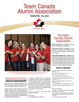 Team Canada Alumni Association Newsletter – Fall 2010