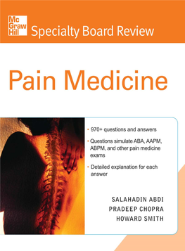Pain Physiology Questions