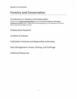 Forestry and Conservation Module