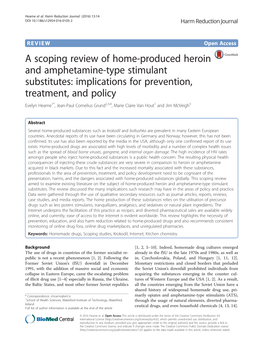 A Scoping Review of Home-Produced Heroin and Amphetamine-Type