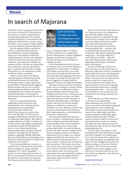In Search of Majorana