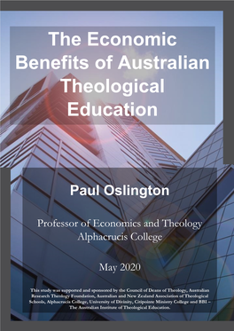 The Economic Benefits of Australian Theological Education