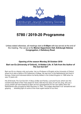 Programme 2019-20